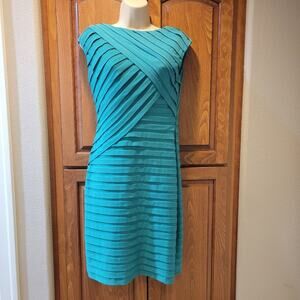 Anthro Adrianna Papell Teal Green Sleeveless Wrap Dress Size 8P